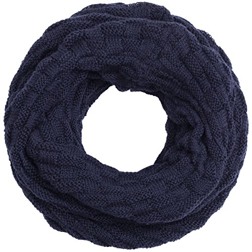 Compagno Winter-Schal Loop-Schal für Herren und Damen Strick-Schal Herren-Schal Damen-Schal, SCHAL Farbe:Marineblau von Compagno
