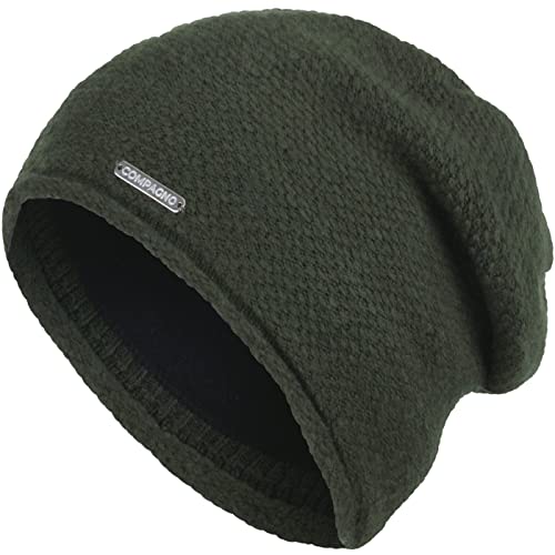 Compagno Wintermütze Mütze Damen Beanie Winter Strickmütze gefüttert Fleece Futter 90, Farbe:Oliv von Compagno