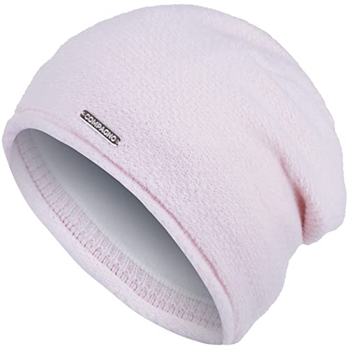 Compagno Wintermütze Mütze Damen Beanie Winter Strickmütze gefüttert Fleece Futter 90, Farbe:Rose von Compagno