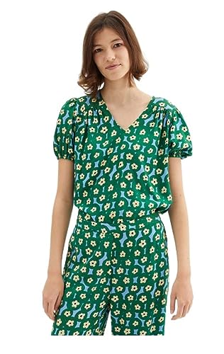 Compania Fantastica Floral Print Viscose LENZING™ ECOVERO™ Top, grün, 38 von Compañía Fantástica