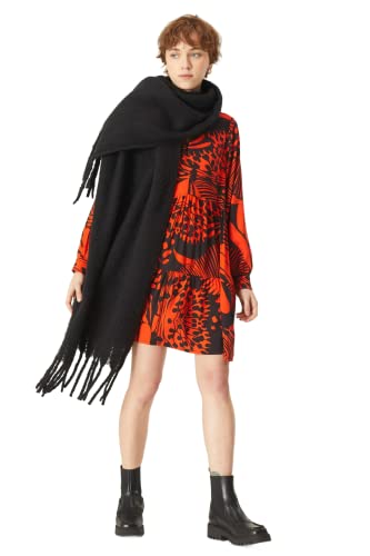Compania Fantastica Oversized Strickschal mit Fransen, Schwarz , Einheitsgröße von Compañía Fantástica