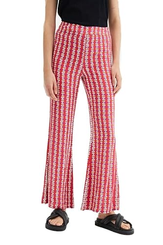 Compania Fantastica Red Geometric Print Mid-Rise Flared Hose, rot, S von Compañía Fantástica