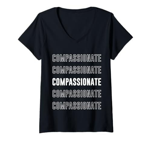 Damen Mitfühlend T-Shirt mit V-Ausschnitt Damen Mitfühlend T-Shirt mit V-Ausschnitt von Compassionate Apparel
