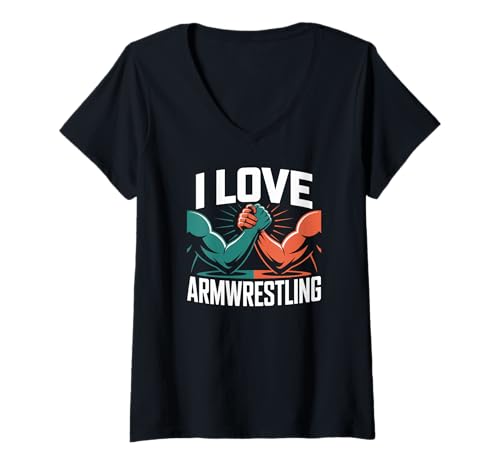 Damen Ich Liebe Armwrestling Strength Challenge T-Shirt mit V-Ausschnitt Damen Ich Liebe Armwrestling Strength Challenge T-Shirt mit V-Ausschnitt von Competitive Arm Wrestling Enthusiasts Collection