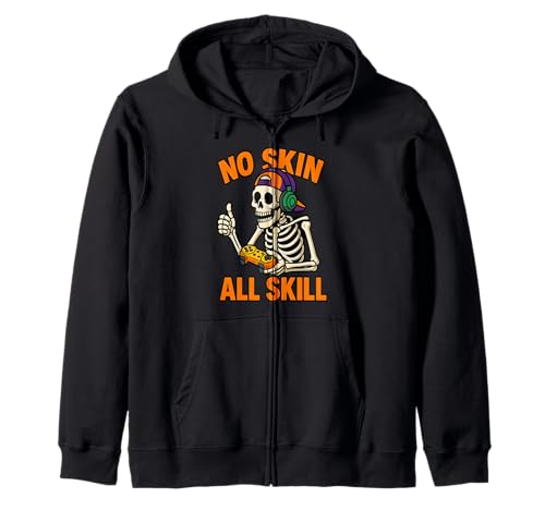 No Skin All Skill Gamer Skelett Lustig Halloween Jungen Kapuzenjacke No Skin All Skill Gamer Skelett Lustig Halloween Jungen Kapuzenjacke von Competitive Gamer Skeleton Gifts Tees