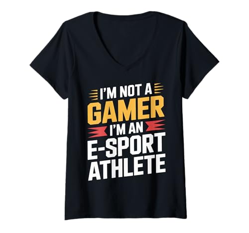 Damen I'm Not A Gamer I'm An E-Sport Athlete |- T-Shirt mit V-Ausschnitt Damen I'm Not A Gamer I'm An E-Sport Athlete |- T-Shirt mit V-Ausschnitt von Competitive Mode E-Sports Athlete