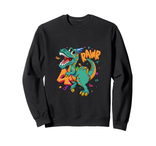 Geburtstag 4 Jahre Kinder mit lustigem Dinosaurier Sweatshirt Geburtstag 4 Jahre Kinder mit lustigem Dinosaurier Sweatshirt von Compleanno 4 anni Bambini