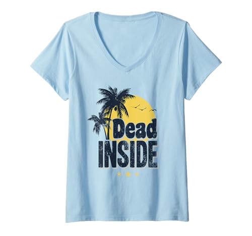 Damen Tot innerlich Dead Inside T-Shirt mit V-Ausschnitt Damen Tot innerlich Dead Inside T-Shirt mit V-Ausschnitt von Completely Dead Inside