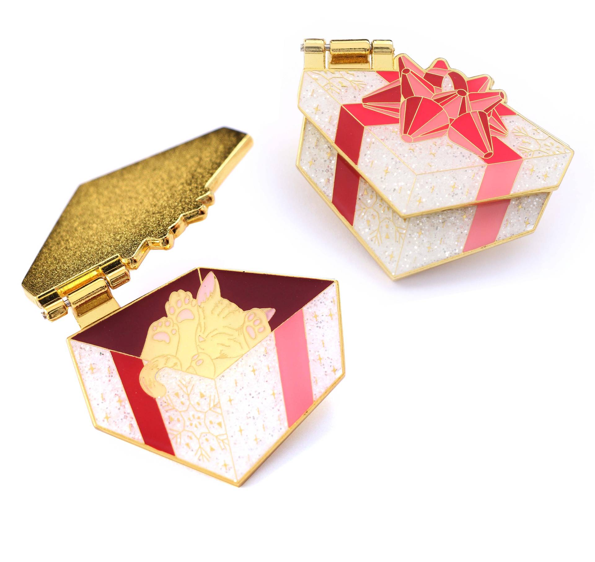 Glitzernder Katzen Pin Kätzchen in Geschenkbox Glitzernder Katzen Pin Kätzchen in Geschenkbox von Compoco