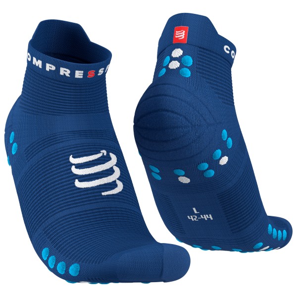 Compressport - Pro Racing Socks V4.0 Run Low - Laufsocken Gr T3 - EU: 42-44 blau von Compressport