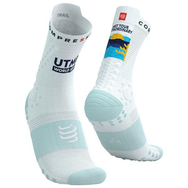 Compressport - Pro Racing Socks V4.0 Trail UTMB 2025 - Laufsocken Gr T2 - EU 39-41 grau von Compressport