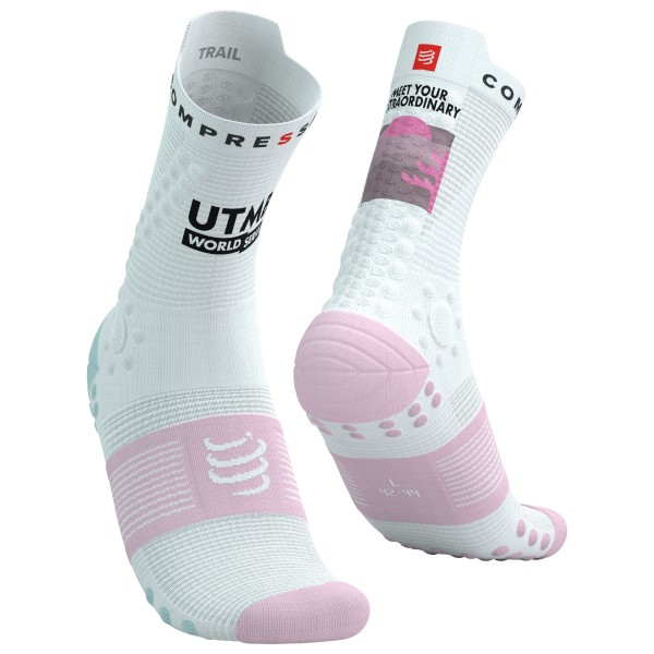 Compressport - Pro Racing Socks V4.0 Trail UTMB 2025 - Laufsocken Gr T4 - EU 45-48 grau von Compressport