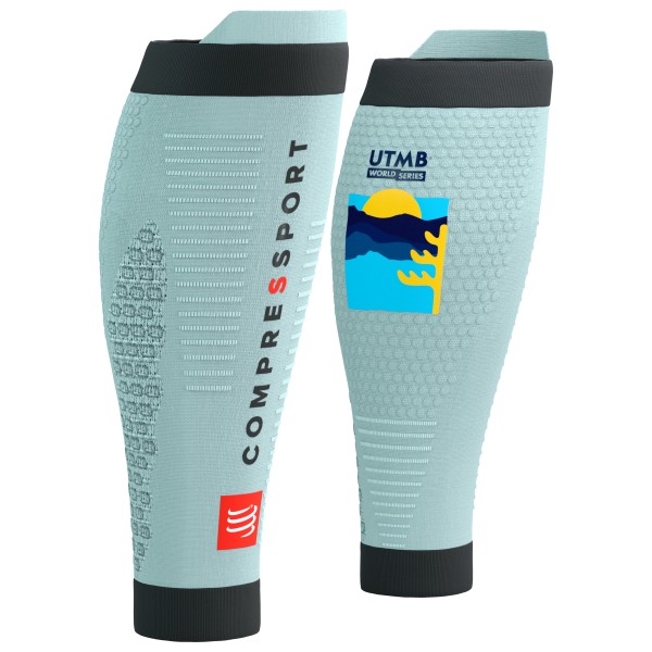 Compressport - R2 3.0 360° Print UTMB 2025 - Beinlinge Gr T3 - EU 42-44 türkis von Compressport