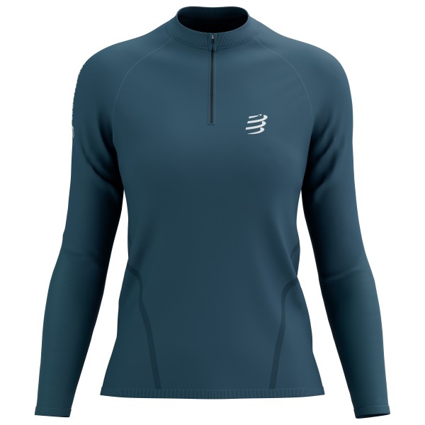 Compressport - Women's Trail Half Zip L/S T-Shirt - Laufshirt Gr S blau von Compressport