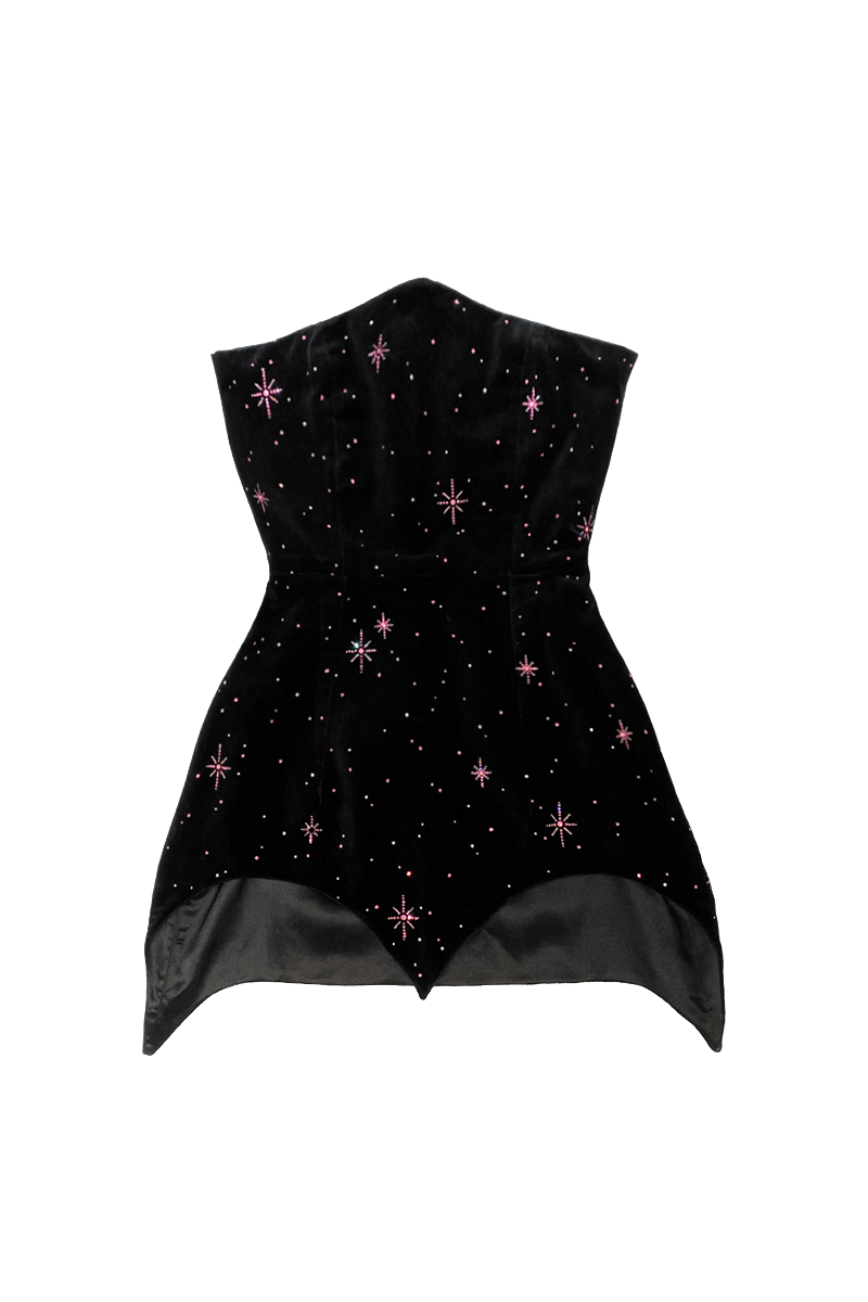 ©Swarovski starry night crystals velvet mini dress - Black - XL - Compte Spain - Mini dresses von Compte Spain