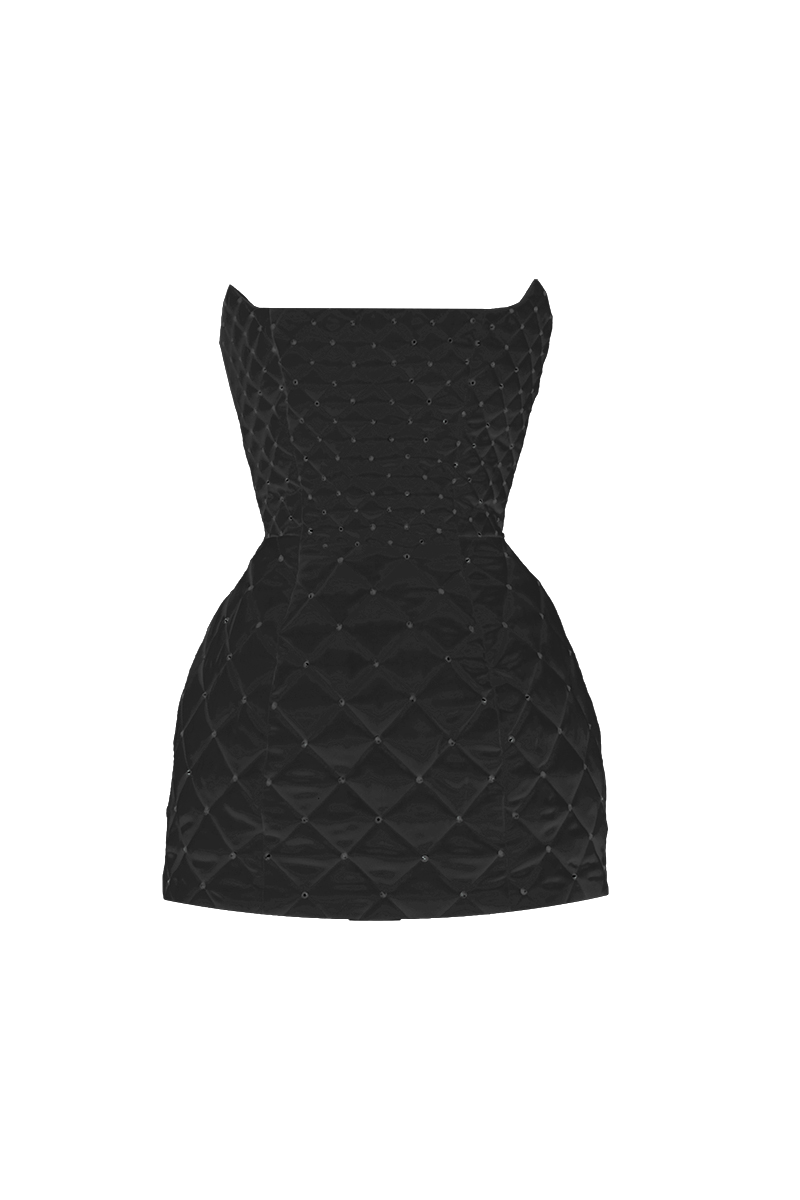 Black crystal quilted mini dress - Black - XS - Compte Spain - Mini dresses Black crystal quilted mini dress - Black - XS - Compte Spain - Mini dresses von Compte Spain