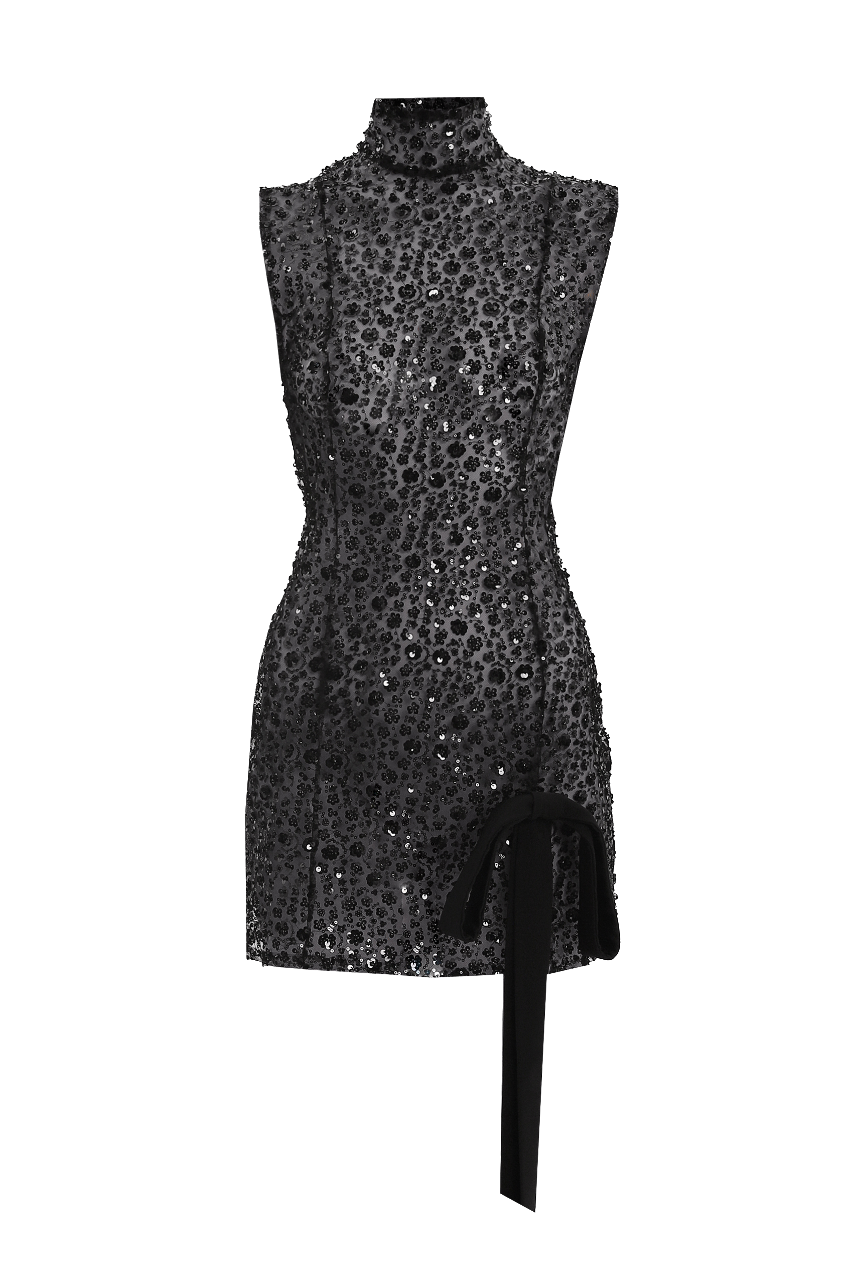 Black sequin embroidered mini dress - Black - S - Compte Spain - Mini dresses von Compte Spain