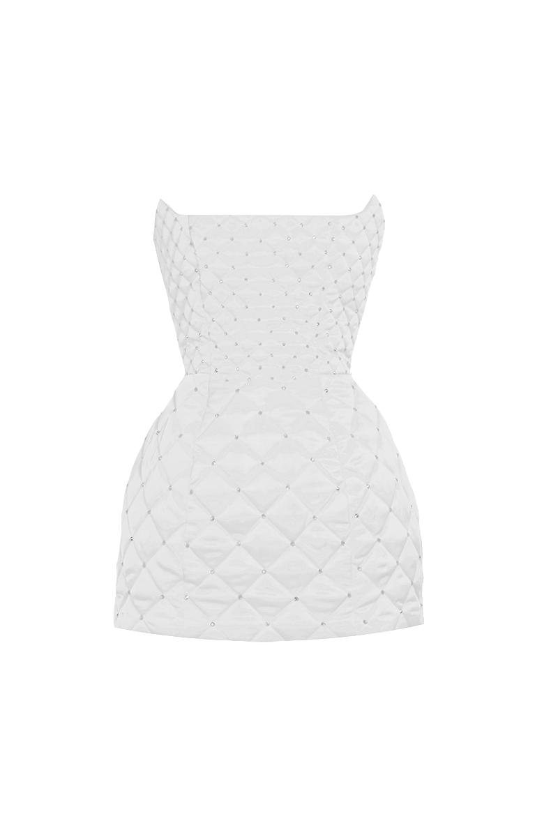 Compte Spain | White crystal quilted mini dress | Women's White Mini dresses Compte Spain | White crystal quilted mini dress | Women's White Mini dresses von Compte Spain