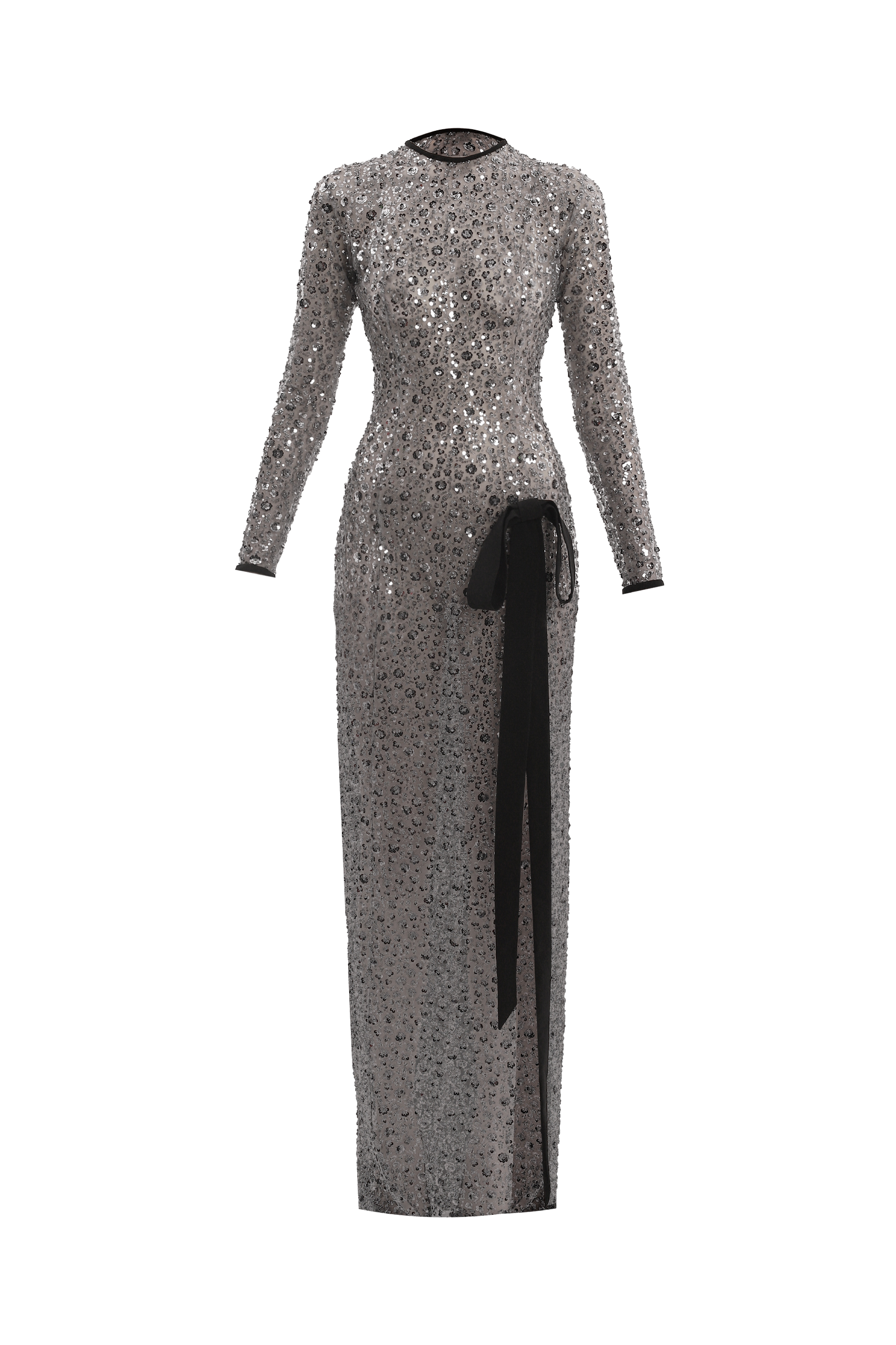 Gray sequin embroidered dress - Grey - L - Compte Spain - Maxi dresses von Compte Spain