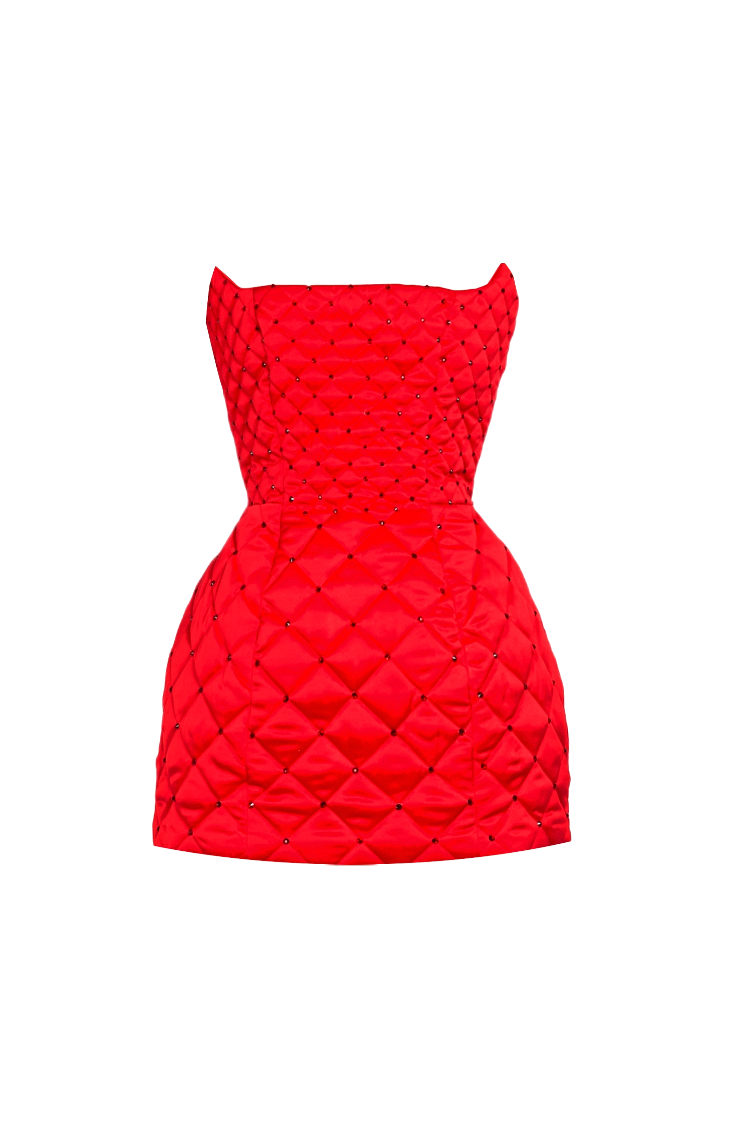 Red crystal quilted mini dress - Red - S - Compte Spain - Mini dresses von Compte Spain