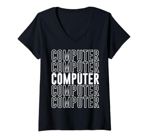 Damen Computer T-Shirt mit V-Ausschnitt Damen Computer T-Shirt mit V-Ausschnitt von Computer Apparel