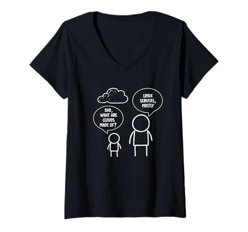 Damen Dad What Are Clouds Made of - Computer Engineer Programmierer T-Shirt mit V-Ausschnitt von Computer Engineer Merch