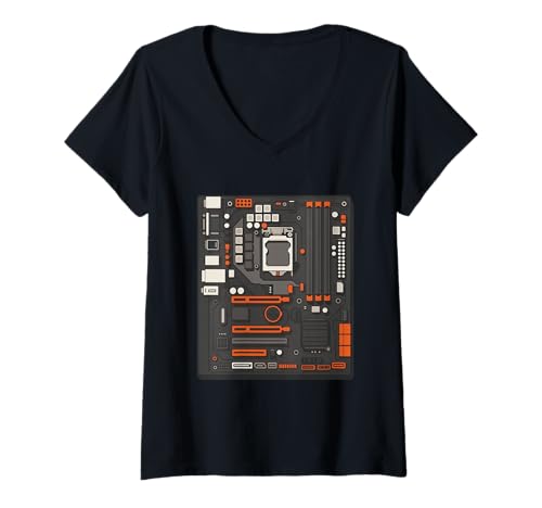 Damen Hauptplatine — Computeringenieur, Programmierer, Programmierer, IT-Mitarbeiter T-Shirt mit V-Ausschnitt Damen Hauptplatine — Computeringenieur, Programmierer, Programmierer, IT-Mitarbeiter T-Shirt mit V-Ausschnitt von Computer Engineer Merch