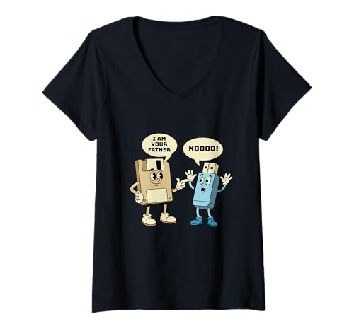 Damen I Am Your Father - Diskettencomputer-Ingenieur-Programmierer T-Shirt mit V-Ausschnitt Damen I Am Your Father - Diskettencomputer-Ingenieur-Programmierer T-Shirt mit V-Ausschnitt von Computer Engineer Merch