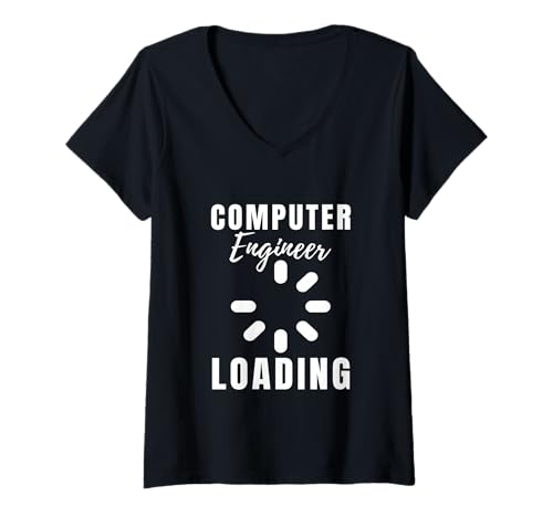 Damen Computeringenieur in Arbeit - Zukünftiger Computeringenieur T-Shirt mit V-Ausschnitt Damen Computeringenieur in Arbeit - Zukünftiger Computeringenieur T-Shirt mit V-Ausschnitt von Computer Engineer Students Clothes
