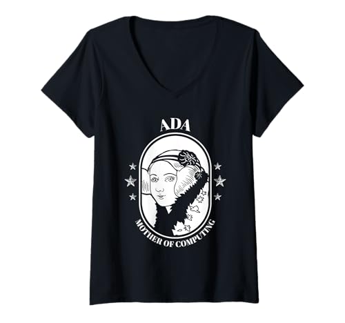 Damen Ada Lovelace Hemd Coder Programmierer T-Shirt T-Shirt mit V-Ausschnitt von Computer Engineering T-Shirts und Geschenke