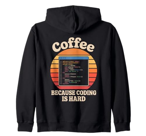 Kaffee, weil Programmieren schwer ist Retro-Programmiercode für Männer Kapuzenjacke Kaffee, weil Programmieren schwer ist Retro-Programmiercode für Männer Kapuzenjacke von Computer Geek Binary Coding Programmer Coding
