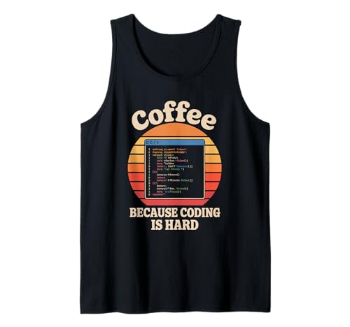 Kaffee, weil Programmieren schwer ist Retro-Programmiercode für Männer Tank Top von Computer Geek Binary Coding Programmer Coding