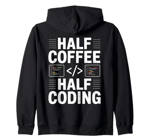 Half Coffee Half Coding Vintage Programmiercode für Männer Kapuzenjacke Half Coffee Half Coding Vintage Programmiercode für Männer Kapuzenjacke von Computer Geek Code Programmer Binary Coding Coder