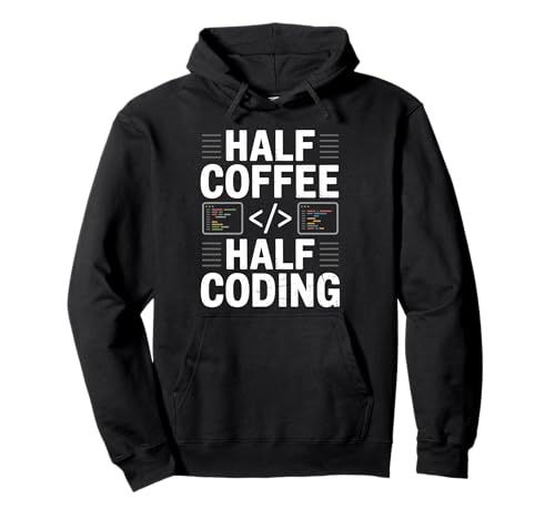 Half Coffee Half Coding Vintage Programmiercode für Männer Pullover Hoodie Half Coffee Half Coding Vintage Programmiercode für Männer Pullover Hoodie von Computer Geek Code Programmer Binary Coding Coder