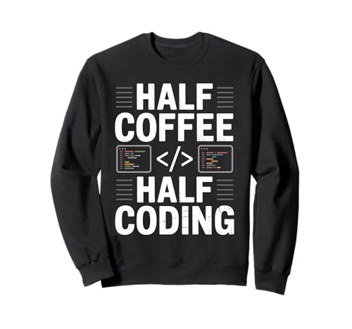 Half Coffee Half Coding Vintage Programmiercode für Männer Sweatshirt Half Coffee Half Coding Vintage Programmiercode für Männer Sweatshirt von Computer Geek Code Programmer Binary Coding Coder