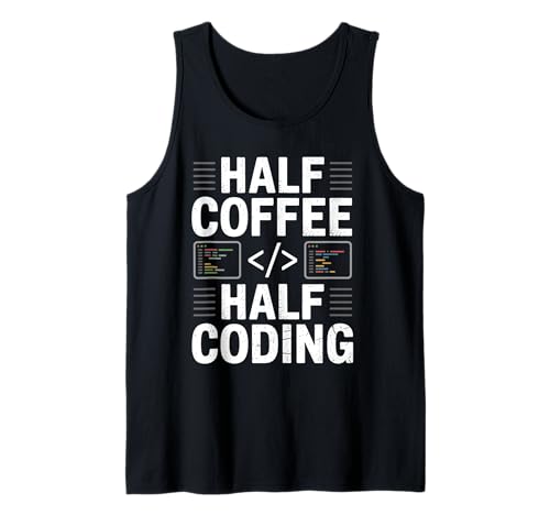 Half Coffee Half Coding Vintage Programmiercode für Männer Tank Top Half Coffee Half Coding Vintage Programmiercode für Männer Tank Top von Computer Geek Code Programmer Binary Coding Coder