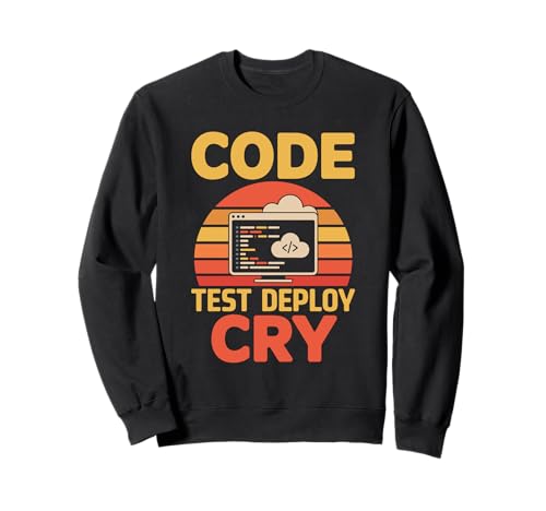 Codetest Deploy Cry Retro-Programmiercode für Männer Sweatshirt Codetest Deploy Cry Retro-Programmiercode für Männer Sweatshirt von Computer Geek Programming Binary Coding Coding
