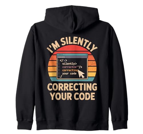 Ich korrigiere stillschweigend deinen Code Retro Coding Geeks for Men Kapuzenjacke Ich korrigiere stillschweigend deinen Code Retro Coding Geeks for Men Kapuzenjacke von Computer Geek Programming Binary Coding Geeks Code
