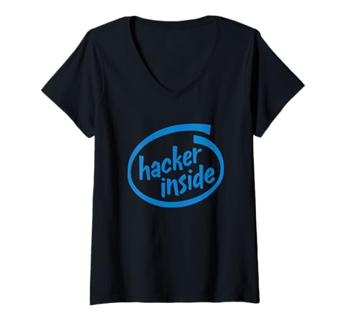 Damen Hacker Inside - Lustiges Computer T-Shirt T-Shirt mit V-Ausschnitt Damen Hacker Inside - Lustiges Computer T-Shirt T-Shirt mit V-Ausschnitt von Computer Hacker Tees