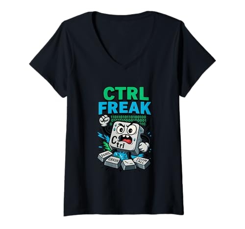 Damen Lustige Computertastatur Tech Nerd Humor Geek T-Shirt mit V-Ausschnitt Damen Lustige Computertastatur Tech Nerd Humor Geek T-Shirt mit V-Ausschnitt von Computer Keyboard Geek Tech Nerd Humor Apparel