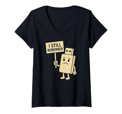 Damen USB-Speicherstick, lustige digitale Witze im Retro-Look, Nerd, Humor T-Shirt mit V-Ausschnitt Damen USB-Speicherstick, lustige digitale Witze im Retro-Look, Nerd, Humor T-Shirt mit V-Ausschnitt von Computer Memory Gift for Geeks & IT Professionals