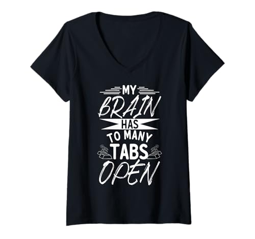 Damen Computerprogrammierer, Arbeiter T-Shirt mit V-Ausschnitt Damen Computerprogrammierer, Arbeiter T-Shirt mit V-Ausschnitt von Computer Programming
