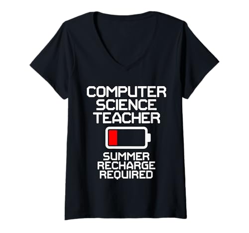 Damen Computer Science Teacher Code Programmer Informatik T-Shirt mit V-Ausschnitt Damen Computer Science Teacher Code Programmer Informatik T-Shirt mit V-Ausschnitt von Computer Science Clothing For Programmer & Teacher