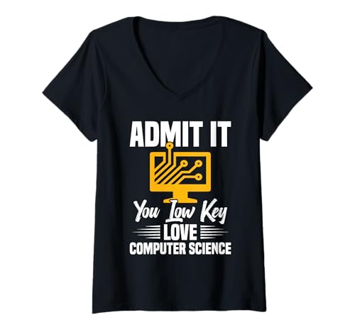 Damen Informatiklehrer Code Du liebst Informatik T-Shirt mit V-Ausschnitt Damen Informatiklehrer Code Du liebst Informatik T-Shirt mit V-Ausschnitt von Computer Science Clothing For Programmer & Teacher