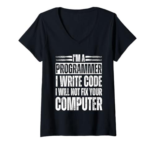 Damen Informatik IT Support Computer Programmiersprachen T-Shirt mit V-Ausschnitt Damen Informatik IT Support Computer Programmiersprachen T-Shirt mit V-Ausschnitt von Computer Scientist Software Programmer Accessories