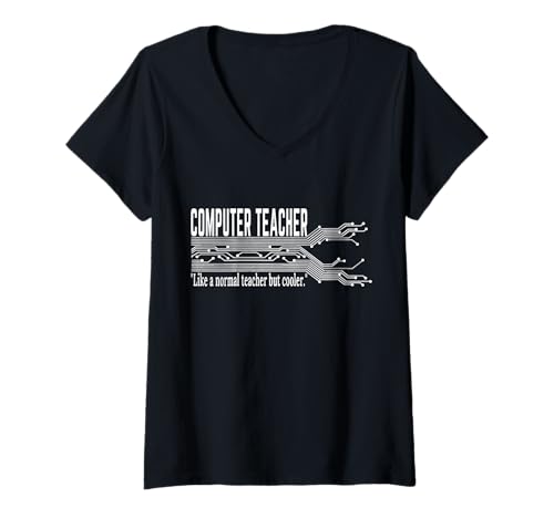 Damen Informatik IT-Support Lustiger Computerlehrer T-Shirt mit V-Ausschnitt Damen Informatik IT-Support Lustiger Computerlehrer T-Shirt mit V-Ausschnitt von Computer Scientist Software Programmer Accessories