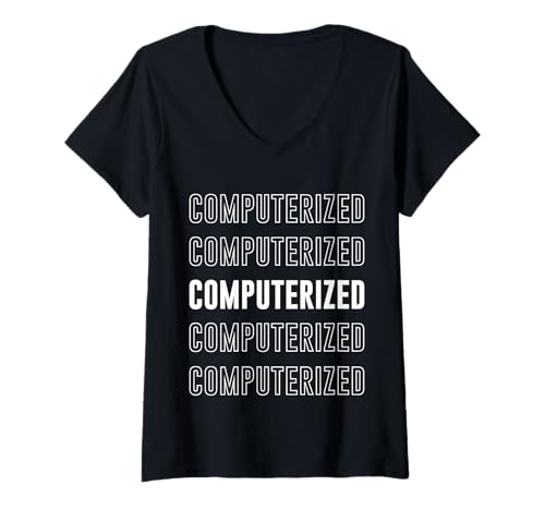 Damen Computergesteuert T-Shirt mit V-Ausschnitt Damen Computergesteuert T-Shirt mit V-Ausschnitt von Computerized Apparel