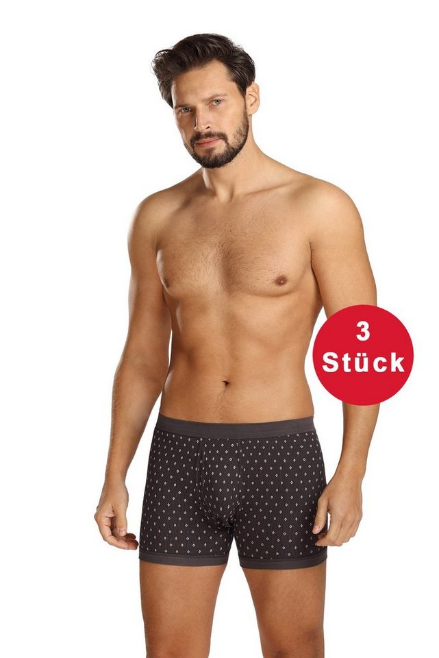 Comte Boxershorts (Set, 3-St., 3er-Pack) Herren Unterhosen Shorts 3er-Pack Pants mit Eingriff Feinripp von Comte