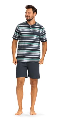 Comte Herren Schlafanzug Pyjama Kurzarm Knopfleiste 241822 Farbe: Grau 100% Baumwolle Gr. 56 von Comte