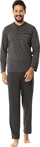 Comte Herren-Schlafanzug Single-Jersey anthrazit Größe 60 von Comte